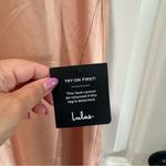 Lulus  Classic Elegance NWT size XS‎ Blush Satin Sleeveless Mock Neck Maxi Dress Photo 4