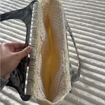 Vintage Ivory Crochet Bubble Purse Bag Faux Wood Handles Boho Hippie Gray Photo 7