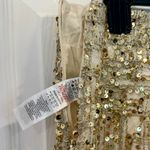 Nasty Gal NWT Gold Check Sequin Mini Skirt Split Holiday Party Photo 6