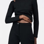 H&M Zara Black Cut-Out Shoulder Women's Top Size Small Photo 0