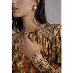Anthropologie NWT Bl-nk Sequin-Embellished Blouse in Neutral Motif Photo 2