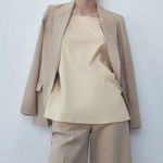 ZARA NWT Straight Cut Textured High Waisted Shorts Photo 1