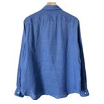 Frank & Eileen Eileen Relaxed Button-Up Italian Classic Linen Shirt Blue Size L Photo 2