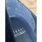 Stuart Weitzman Navy Suede Pumps Retro Inspired Square Toe Bow Low Heel Size 6 Photo 4