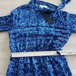 Sachin & Babi Dress Womens 2 Brielle Floral Print Tiered Tie Neck Satin Midi Blue Photo 11