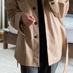 Goldie London Y2k Tan Vegan Faux Leather Coat Photo 1