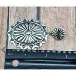 None Silver Tone Western Cowgirl Conch Dangle Drop Earrings Statement 3" Photo 6