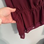 Hippie Laundry Thin Strap Dark Red Slinky Tank Top Women's Size Large Lace Edges Photo 2