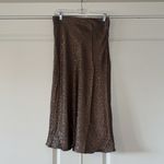 Vine & Love LEOPARD JACQUARD SLIP SKIRT - MOCHA - L Photo 5