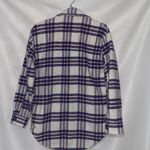 Joie  Wo size small Plaid FLANNEL Button Down Shirt Blue Red SILVER SNAP CLOSURE Photo 9