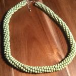 Green Howlite Beaded Woven Goldtone Necklace (18 to 20 Inches) Photo 0