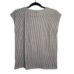 Ann Taylor Factory Cream & Black Striped Knit Hem Textured Top Photo 4