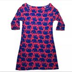 Lilly Pulitzer  CASSIE KISSY PINK TUSK IN SUN COTTON 3/4 SLEEVE PULLOVER DRESS S Photo 2