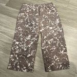 J.Jill Love Linen M Brown Woodsy Fall Cropped Pants Wide Leg Size M Photo 3