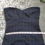 ZARA Plaid Green/Blue Side Zippers Strapless Dress Photo 5