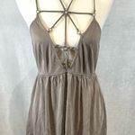 BKE Red by  super sexy deep vneck unique strappy mocha top size medium Photo 3