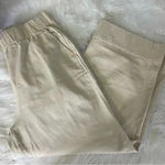 J.Crew  Khaki Wide Leg Pants Women’s Ankle Pull On Astrid Size Large Photo 6