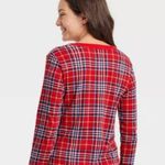 Target Wondershop Women's Plaid Cotton Ribbed Holiday Pajama Shirt size L Photo 1