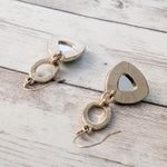 Vintage Earrings for Pierced Ears Gold Tone and Green Statement Dangle Photo 3