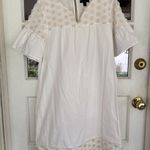 J.Crew Bell Sleeve Dress With Fringe Dot Marine Salt Ivory Size 8 Lined Preppy Photo 3