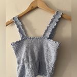 Hollister  Baby Blue Smocked Ruffle Crop Tank Top Photo 2