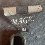 Magic 2000s Black & White Floral Embroidered Midi Dress Sundress Full Skirt Sz M Photo 2