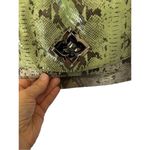 BCBGMAXAZRIA BCBG MaxAzria 100% Leather Snake Print Shoulder Bag Kiss Lock Green Chain Strap Photo 4