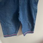 Mountain Lake VINTAGE DENIM CROPPED‎ AMERICAN FLAG CAPRI OVERALLS Photo 3