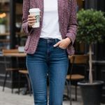 New York And Company  Burgundy Tweed Jacket with Fringe size 6 new with tags Photo 0