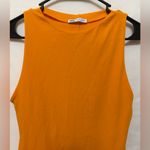 ZARA  Orange Fitted Mini‎ Dress Size Large Photo 2