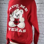 Red Hug Me In Texas 80s Christmas Teddy Bear Vintage Sweatshirt 1987 size XL Photo 11
