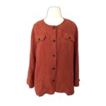 Samantha Grey Suede Feel Button Shirt Blazer Lightweight Jacket Sz 14 Orange Photo 1