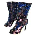Lauren Lorraine  Gal Blue Multi Sequin Peep Toe Ankle Boot Size 5.5 NIB Photo 1
