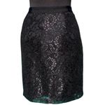Cache  Black Lace Faux Wrap Stretch Ruched Cinched Self Belt Lined Skirt $138 NWT Photo 4