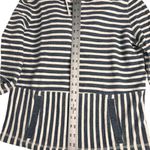 J.Crew  Blue White Stripe Hoodie XS Kangaroo Pockets Drawstring Nautical Photo 5