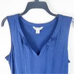 Tommy Bahama  Marina Slub Navy Sleeveless Tassel Tie Ruffle Hem Dress Size Large Photo 5