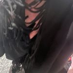 Gianni Bini  Black Crop Fringe Sleeveless Top S Trendy,Boho,Summer,Western Photo 7