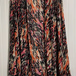 Maggie Barnes  Duster 2X Abstract Animal Print Cardigan Sweater Orange Black Plus Photo 0