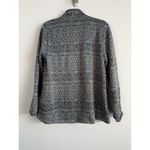 Stan Herman Fleece Jacket Women's Large Geometric Gray Zip Up Mock Neck Casual Photo 13