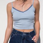 Brandy Melville NWT  John galt blue lace trim Nicolette crop tank top one size Photo 0