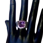 MICHAEL DAWKINS Starry Night Faceted Purple Amethyst Sterling Silver Ring Sz 9 Photo 12