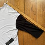 NEW LIV BY HABITAT 3QTR sleeve knit top black white color block SZ M Art Minimal Size M Photo 3
