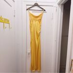 Ramy Brook  Satin Draped Maxi Dress Canary Yellow Photo 1