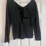 Charming Charlie  Sweet Bowknot Backless V Neck Long Sleeve Top M Photo 3
