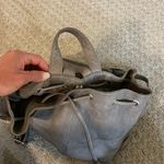 Cinch Day & Mood Gray Leather  Tie Button Closure Backpack Handbag Photo 4