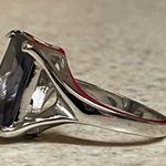 Light Purple Emerald Cut Solitaire Fashion Ring Silver Photo 4