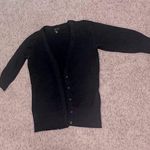 AB Studio  Women's Black Button Knit Cardigan Sweater V-Neck 3/4 Sleeve Size S Photo 0