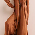 Free People NWT  Sunday Stroll Jumpsuit In Camel Photo 0