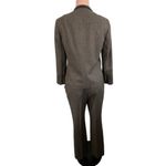 Akris Punto Wool Suit with Leather Trim Herringbone Size 10 Blazer Pants Photo 1