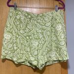 Industry Republic Green / White Magnified Paisley Linen Blend Shorts Photo 0